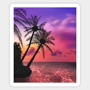 Sunset Island Sticker